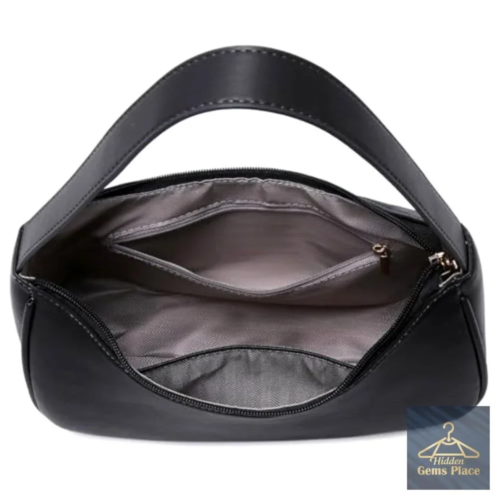 Lightweight PU Leather Hobo Tote with Zipper Closure for Daily Use